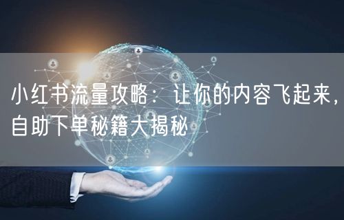 小红书流量攻略：让你的内容飞起来，自助下单秘籍大揭秘