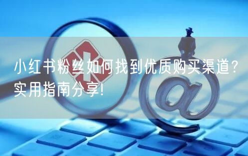 小红书粉丝如何找到优质购买渠道？实用指南分享!