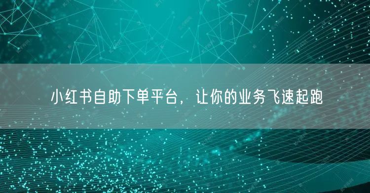 小红书自助下单平台，让你的业务飞速起跑