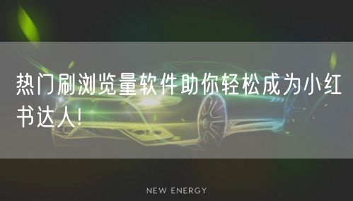 热门刷浏览量软件助你轻松成为小红书达人!