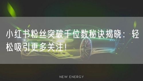 小红书粉丝突破千位数秘诀揭晓：轻松吸引更多关注！
