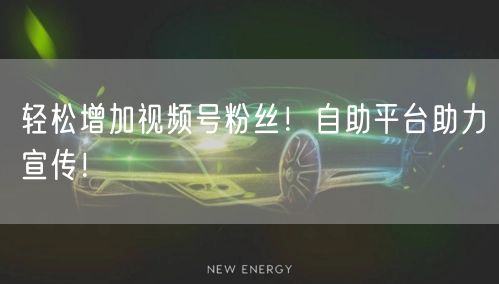 轻松增加视频号粉丝！自助平台助力宣传！