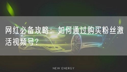 网红必备攻略：如何通过购买粉丝激活视频号？