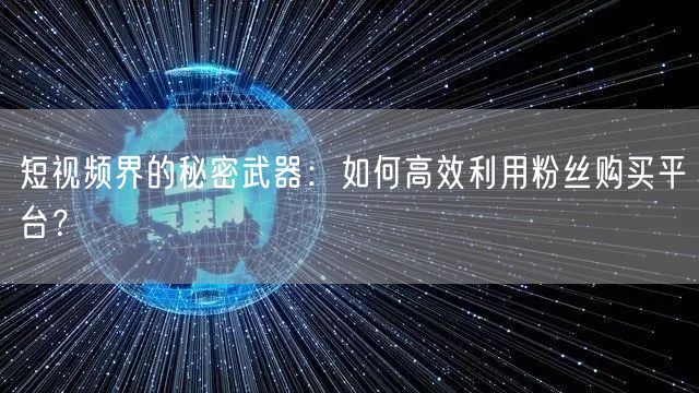 短视频界的秘密武器：如何高效利用粉丝购买