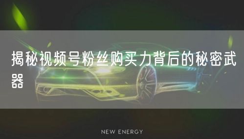 揭秘视频号粉丝购买力背后的秘密武器