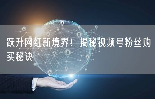 跃升网红新境界！揭秘视频号粉丝购买秘诀