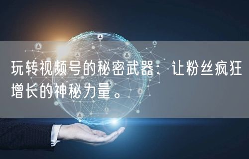 玩转视频号的秘密武器：让粉丝疯狂增长的神